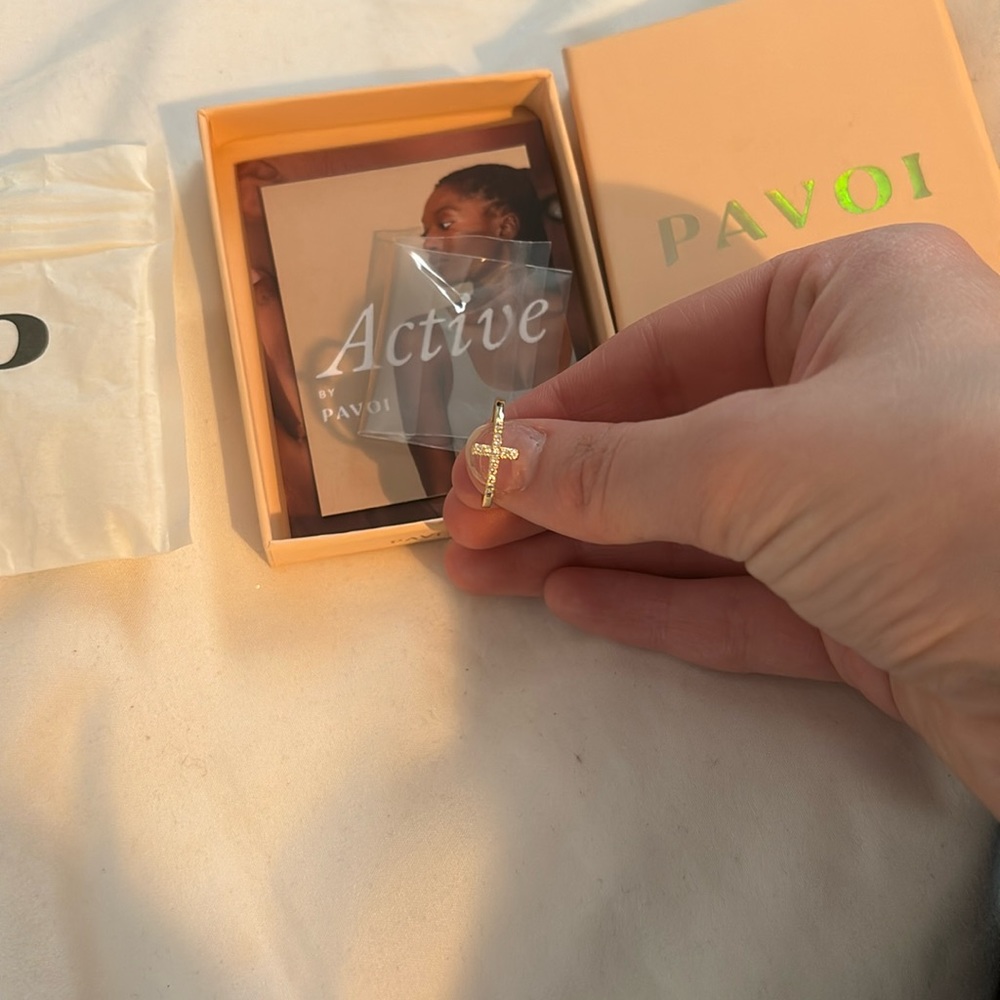 Pavoi 14 Carrot Gold Cross Ring